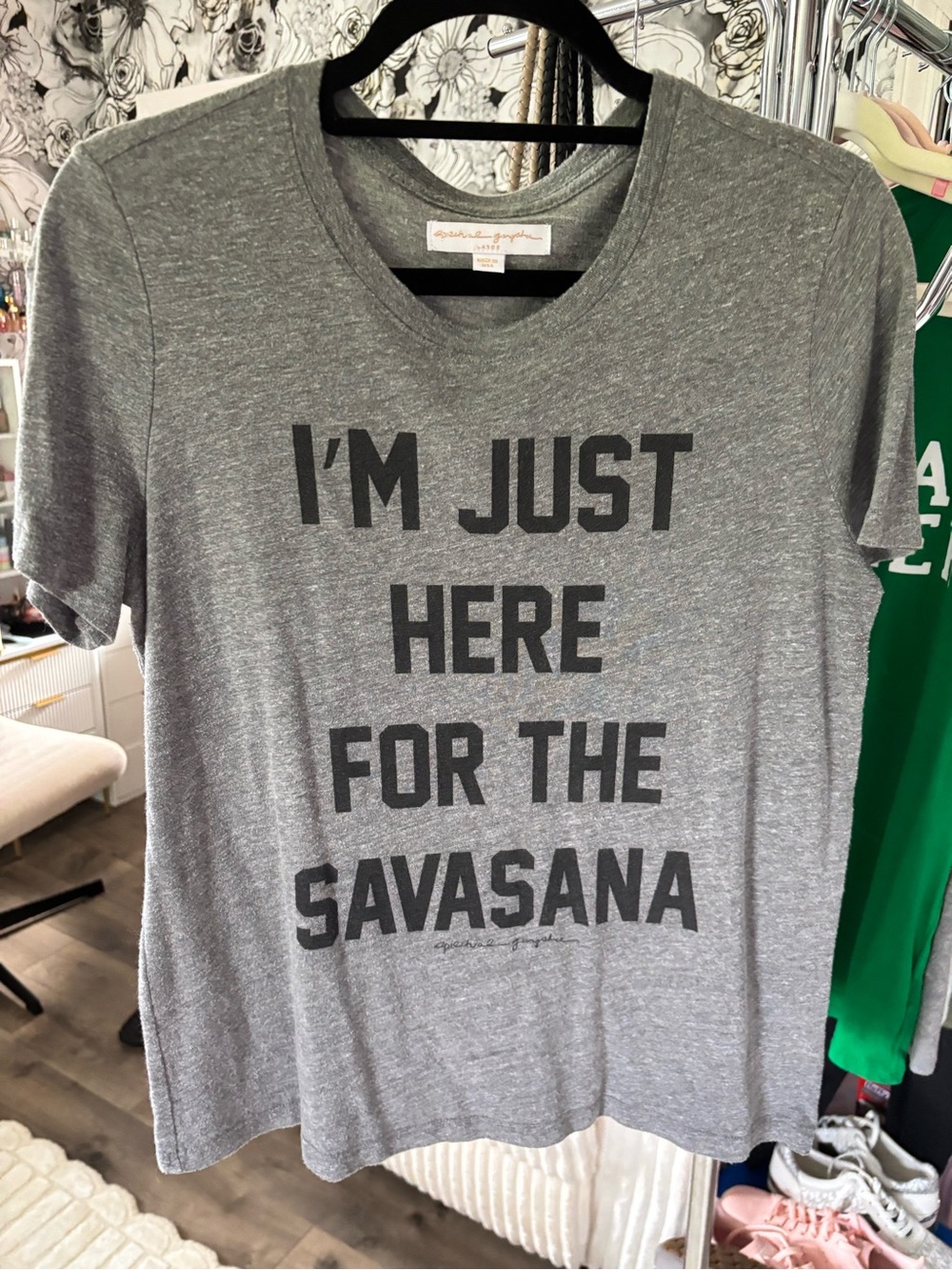 Spiritual Gangster Heather Gray Graphic Tee - Gray & Black